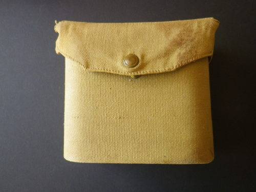 WW2 - ALLIED FORCES-1940 HARD CANVASS BINOCULAR CASE- "Z, L &T LTD " -  ONTARIO, CANADA - INSCRIBED