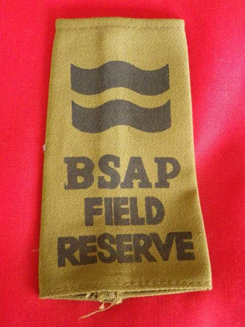 RHODESIA - BSAP SECTION LEADER FIELD RESERVE PRINTED EPAULETTE SLIP ON - UDI PERIOD