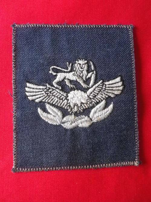 RHODESIA AIR FORCE- MASTER TECHNICIAN EMBROIDERED RANK PATCH FOR SUMMER SHIRT - UDI PERIOD