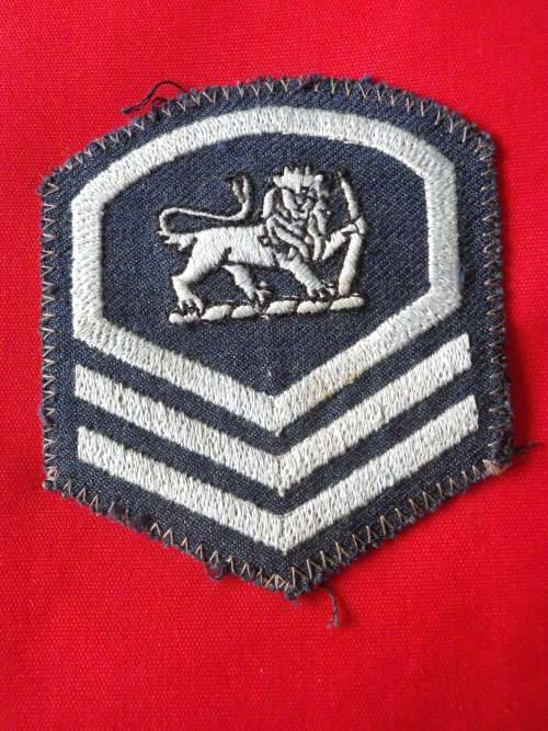 RHODESIA AIR FORCE- MASTER SERGEANT EMBROIDERED RANK BADGE FOR SERVICE DRESS - UDI PERIOD