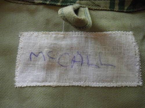 RHODESIAN ARMY CAMO JACKET - UDI PERIOD - MAKERS TAG INDISTINCT - INSCRIBED