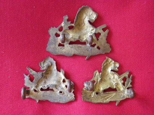 RHODESIA - BSAP BRASS CAP AND FACING COLLAR BADGES, WORN 1953-1971