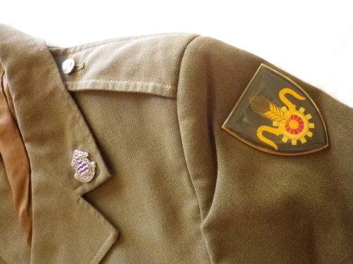 SADF:- ORDNANCE SERVICES CORPS. NO 2 DRESS TUNIC + TROUSERS - INSCRIBED  (Z3131)