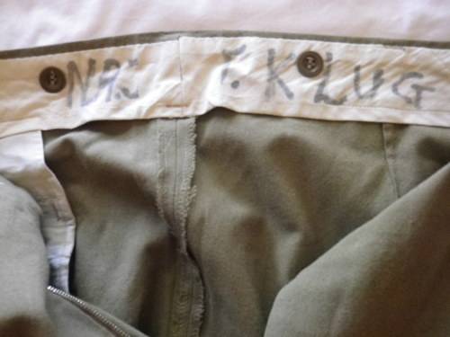 SADF:- ORDNANCE SERVICES CORPS. NO 2 DRESS TUNIC + TROUSERS - INSCRIBED  (Z3131)