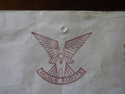 RHODESIA - SELOUS SCOUTS ORIGINAL A4 SIZE LETTER HEAD -  RARE  -  UDI PERIOD  (X1819)