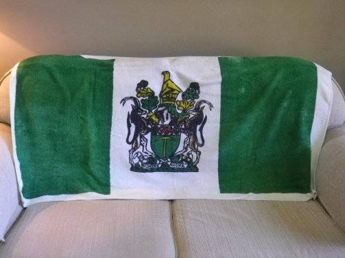 RHODESIAN FLAG TOWEL - MINOR MARKS, ONE SIDED, APPROX 141 CM X 75 CM  - UDI PERIOD