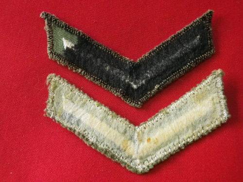 RHODESIAN ARMY - PAIR CORPORAL STRIPES FOR COMBAT DRESS   (3107)