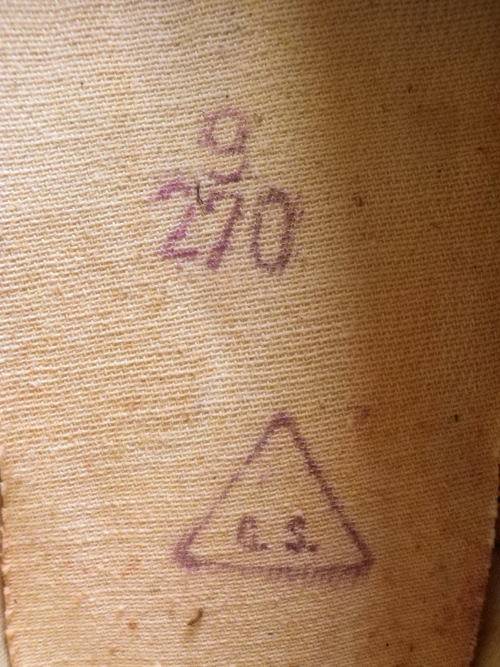 RHODESIAN ARMY - UNUSED BLACK CANVAS SHOES- SIZE 9 / 270- MADE BY SPARTAN, STAMPED "GS" (5260)