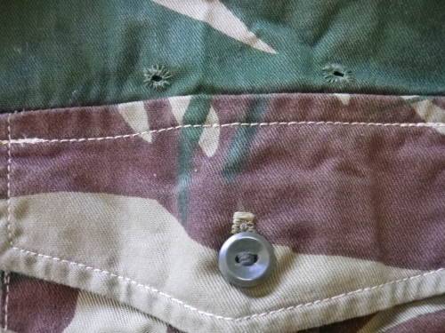 RHODESIAN CAMO S/SLEEVE SHIRT - INCLUDES VERY RARE EMBROIDERED RECCE SHOULDER FLASH SEE BELOW.(3232)