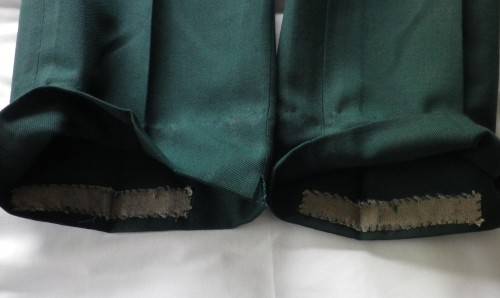 RHODESIAN ARMY -"GREENS" LONGS - INSCRIBED - WAIST 81 cm / 32" INNER LEG  70cm / 27.5"  (3305)