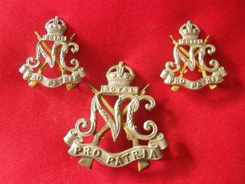 SADF - ROYAL NATAL CARBINEERS BI/METAL CAP + COLLAR BADGES 1936-64    (5824)