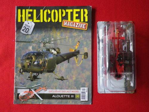 AMER COM COLL. - HELICOPTER MAG.ISSUE  #20 + ALOUETTE III   DIE CAST MODEL 1:72  - AS NEW / UNOPENED