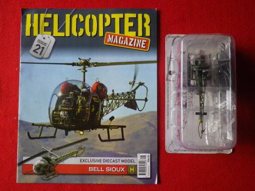 AMER COM COLL. - HELICOPTER MAG.ISSUE  #21 + BELL SIOUX    DIE CAST MODEL 1:72  - AS NEW / UNOPENED