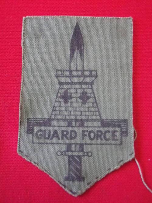 RHODESIA - GUARD FORCE CLOTH BADGE FOR CAMMO CAP    - UNCOMMON      (3452)