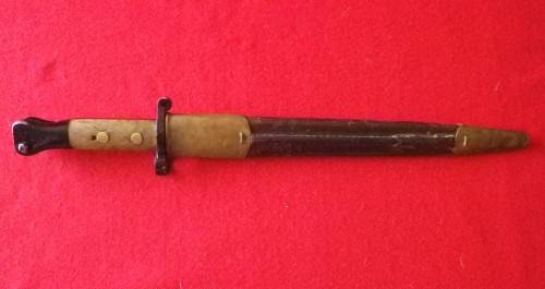 BRITISH- LEE METFORD P1888 MK 2 RIFLE BAYONET + SCABBARD - MADE WILKINSON SEE BELOW (6070)