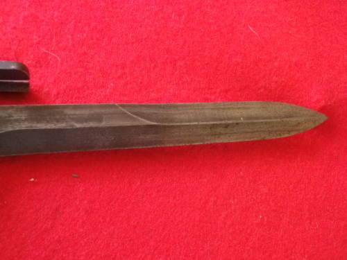 SA / RHODESIA M1 FAL TYPE A BAYONET + METAL SCABBARD - MADE BY FN - SA "UM" STAMP + No. - RARE(6075)