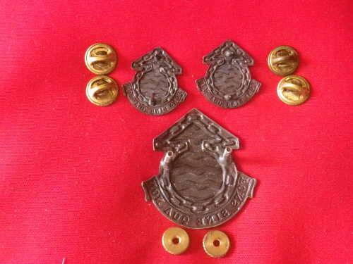 SADF - ORDINANCE SERVICES CORPS.  CAP +  PAIR COLLAR BADGES    (4068)