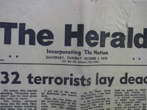 RHODESIA HERALD NEWSPAPERS (X2) DATED 2/10/1979 & 3/10/1979 - SEE MORE BELOW   (3560)