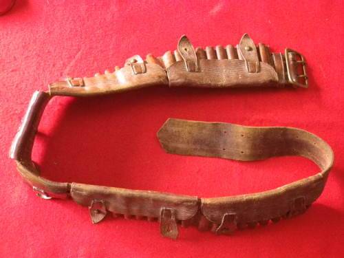 BRITISH LEE METFORD P1897 BOER WAR LEATHER BANDOLIER - MADE BARNSBY 1901 - SEE BELOW  (6574)