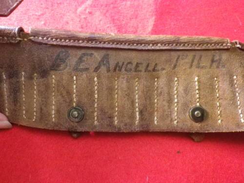 BRITISH LEE METFORD P1897 BOER WAR LEATHER BANDOLIER - MADE BARNSBY 1901 - SEE BELOW  (6574)