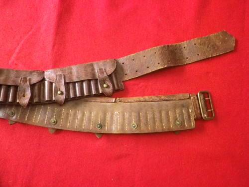 BRITISH LEE METFORD P1897 BOER WAR LEATHER BANDOLIER - MADE BARNSBY 1901 - SEE BELOW  (6574)