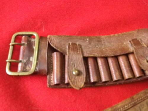 BRITISH LEE METFORD P1897 BOER WAR LEATHER BANDOLIER - MADE BARNSBY 1901 - SEE BELOW  (6574)