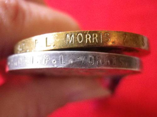 SA / GB WW1 WAR MEDAL(RAF) + VICTORY MEDAL(2SAR) TO P.L. MORRIS + RESEARCH,SEE/READ MORE BELOW(6649)