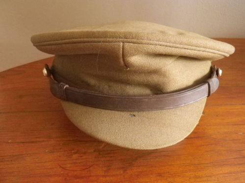 RHODESIAN MEDICAL CORPS OFFICERS CAP - BADGE REMOVED - SOME DAMAGE MADE SALISBURY, SIZE 7 1/2 (2367)