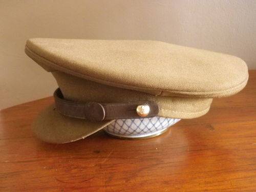 RHODESIAN MEDICAL CORPS OFFICERS CAP - BADGE REMOVED - SOME DAMAGE MADE SALISBURY, SIZE 7 1/2 (2367)