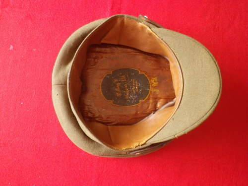 RHODESIAN MEDICAL CORPS OFFICERS CAP - BADGE REMOVED - SOME DAMAGE MADE SALISBURY, SIZE 7 1/2 (2367)