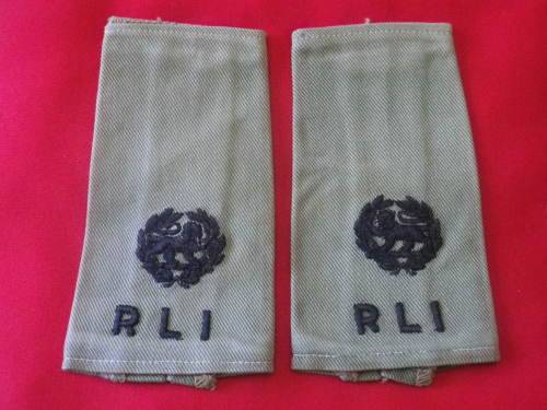 RHODESIAN LIGHT INFANTRY - MAJORS FACING PAIR  EPAULETTE SLIP ONS - SCARCE       (3846)