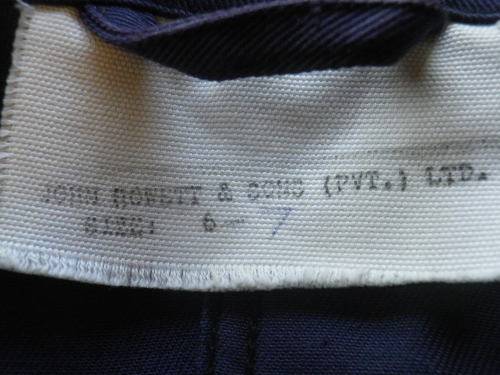 RHODESIA BSAP -  RIOT UNIFORM - DENIM BUNNY JACKET WITH TRAFFIC SLEEVES + TROUSERS + WEB BELT (7445)