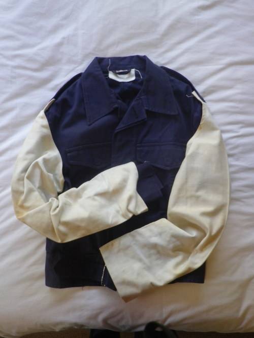 RHODESIA BSAP -  RIOT UNIFORM - DENIM BUNNY JACKET WITH TRAFFIC SLEEVES + TROUSERS + WEB BELT (7445)