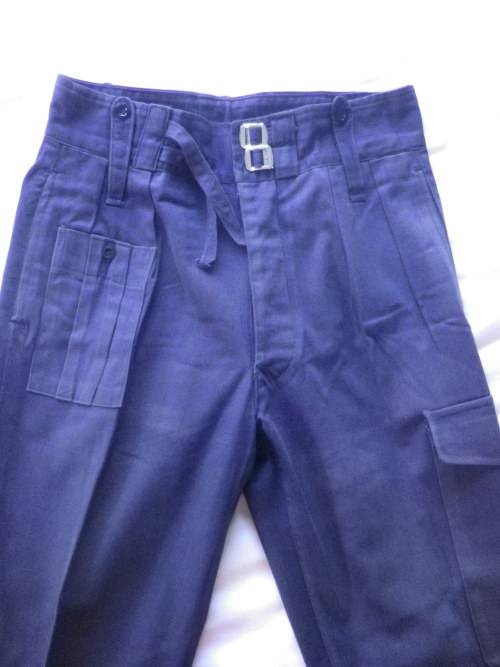 RHODESIA BSAP -  RIOT UNIFORM - DENIM BUNNY JACKET WITH TRAFFIC SLEEVES + TROUSERS + WEB BELT (7445)