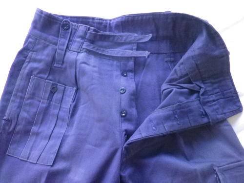 RHODESIA BSAP -  RIOT UNIFORM - DENIM BUNNY JACKET WITH TRAFFIC SLEEVES + TROUSERS + WEB BELT (7445)