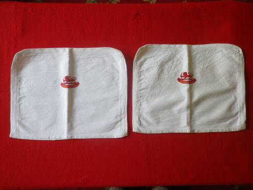 RHODESIAN ARMY - 2 X EMBROIDERED CHAIR COVERS - SIZE 44cm X 35cm            (7538)