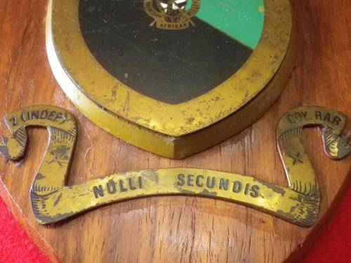 RHODESIAN AFRICAN RIFLES - 2 INDEP. COY. PLAQUE  - NOTE CONDITION    (4705)