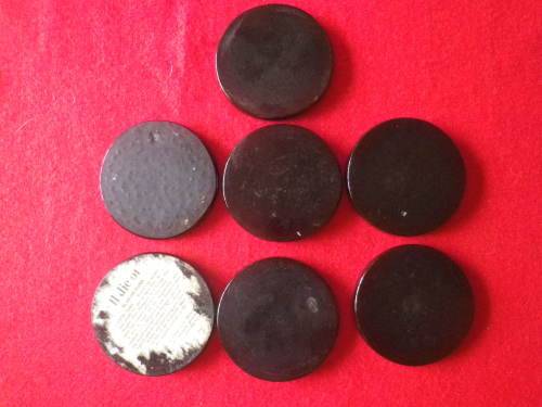 RHODESIAN PERIOD - 7 X RESIN COASTERS - 5 X CORPS + RhAF + INTAF.  DIAMETER 8cm ( 1052)