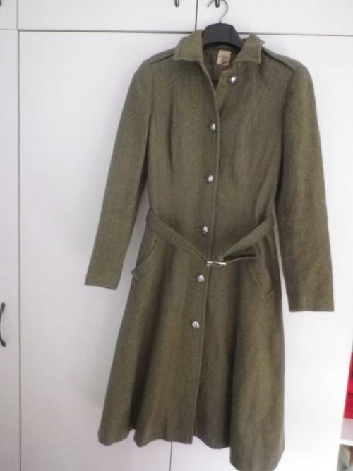 SADF - WOMANS PATT.  KHAKI GREATCOAT  - 1984 SIZE 87 RL  - AS NEW    (4854)
