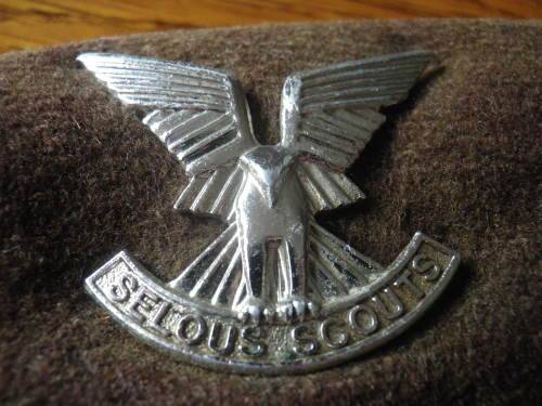 RHODESIA - SELOUS SCOUTS USED OR`S BERET - ANODISED BADGE- SIZE 56 -CRACKING ON RIM - SCARCE (7829)