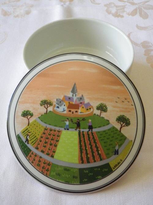 VILLEROY & BOCH `BOTANICA`  BOWL + LID -  DIAMETER 12.5cm - NO CHIPS OR CRACKS, GOOD CONDITION