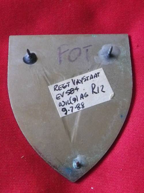 SADF - REGIMENT VRYSTAAT FLASH                      (4072)