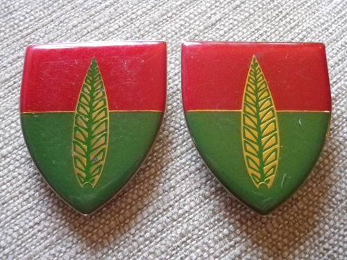 SADF - 10 ARTILLERY AIR DEFENCE SCHOOL PAIR OF FLASHES   (4057)