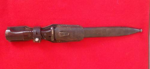 GERMAN WW2 MAUSER K98 RIFLE BAYONET + SCABBARD - MATCHING NUMBERS + FROG - READ MORE BELOW  (4078)