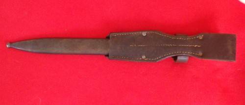 GERMAN WW2 MAUSER K98 RIFLE BAYONET + SCABBARD - MATCHING NUMBERS + FROG - READ MORE BELOW  (4078)