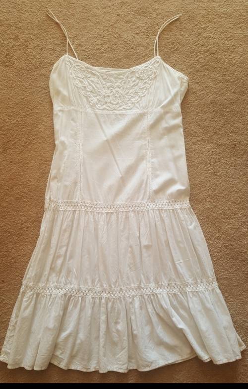 Pretty Cotton Summer Dress with Bead Detail / Size: Small