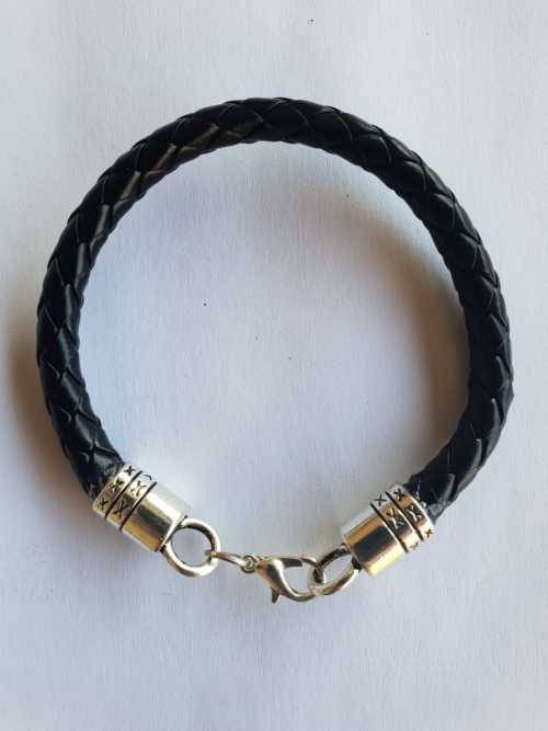 Trendy Black Leather Rope Bracelet *** Bargain R1 starting bid ***