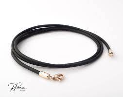 Black leather cord necklace