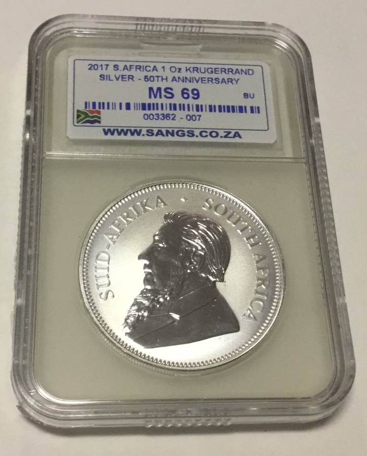 2017 Silver 1oz Krugerrand   !!50th Anniversary!!  * Graded MS69 *