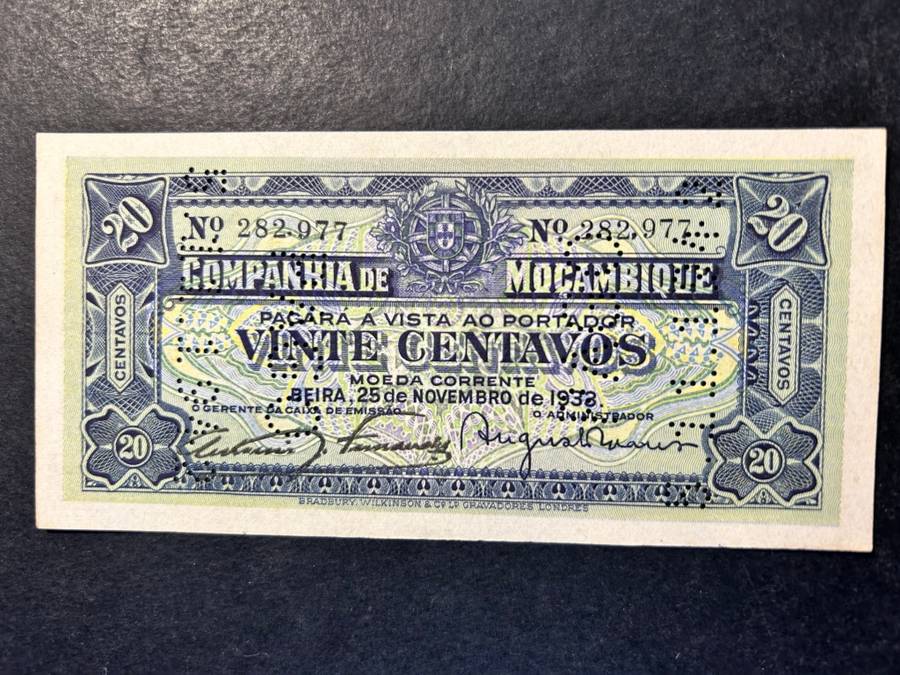 Mozambique 20 Centavos note 1933
